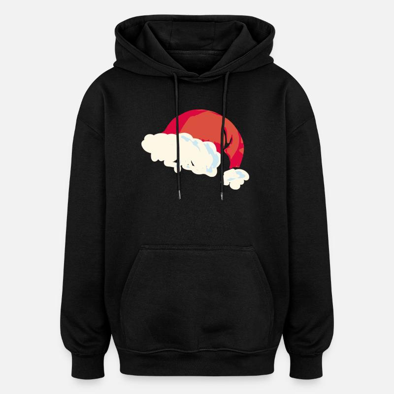 Christmas Santa Hat Flat Design - Oversized Unisex Hoodie - black