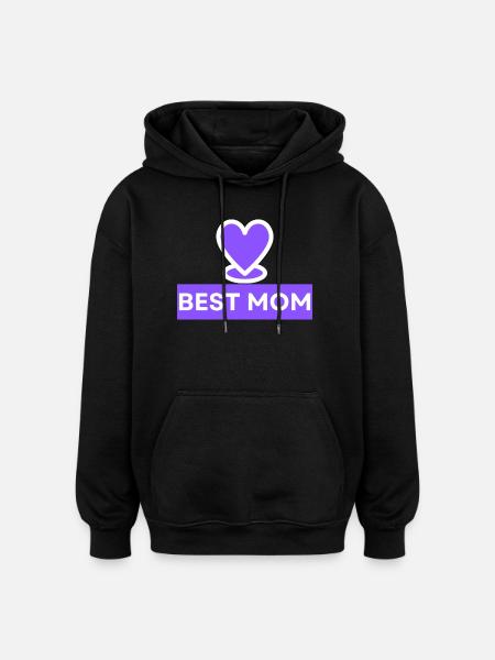 Bestes Mama-Herz-Emblem - Oversized Unisex Hoodie - Schwarz