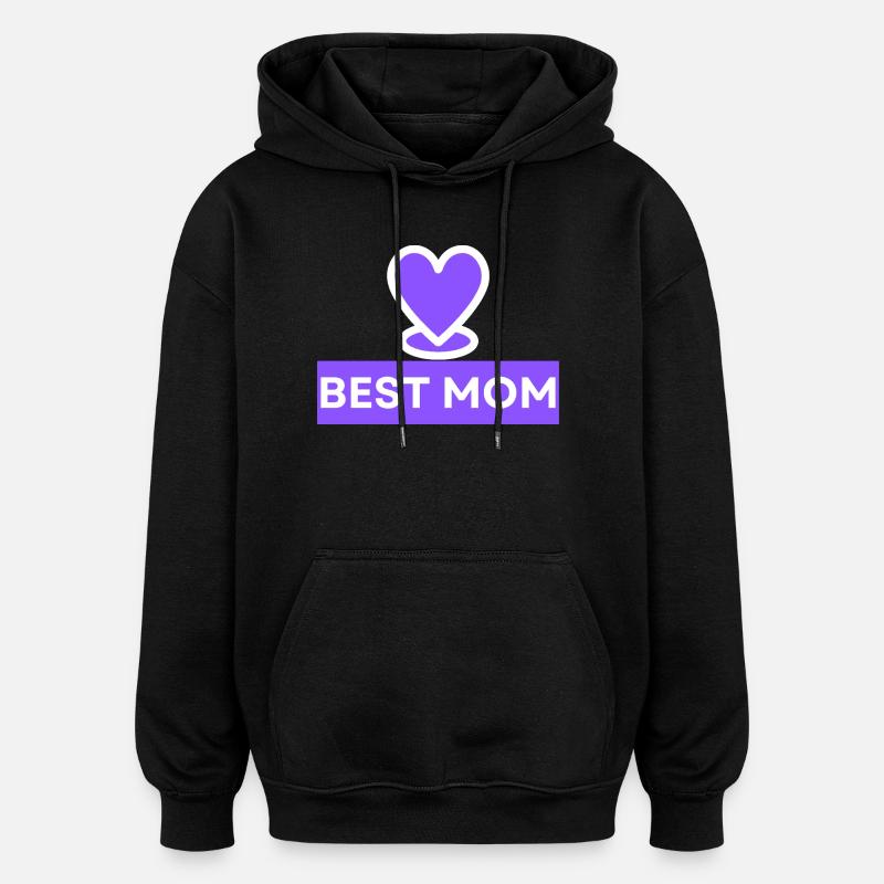 Bestes Mama-Herz-Emblem - Oversized Unisex Hoodie - Schwarz