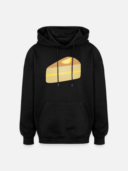 Lemon Slice Poppyseed Cake Dessert Citrus - Oversized Unisex Hoodie - black