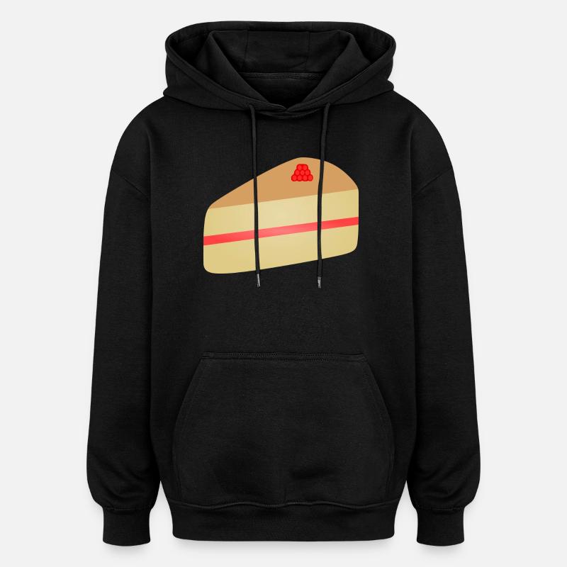 Gâteau Pastel Tranche Framboise - Sweat à capuche oversize unisexe - noir