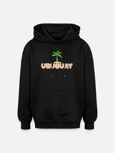 Uruguay comme Uruguay - Sweat à capuche oversize unisexe - noir