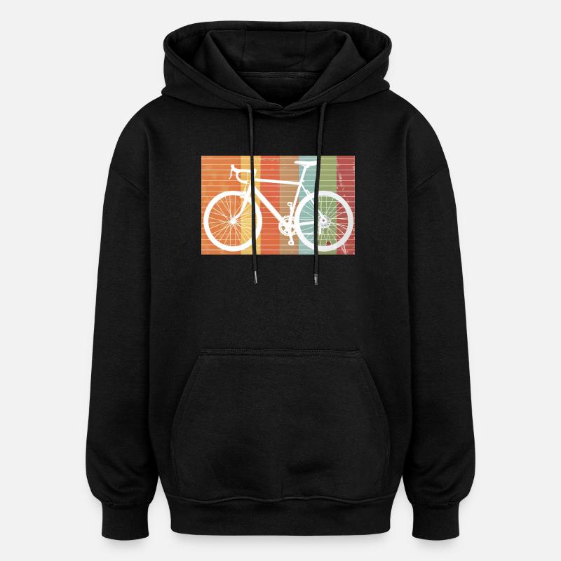 Retro Bicycle Silhouette de VTT - Sweat à capuche oversize unisexe - noir