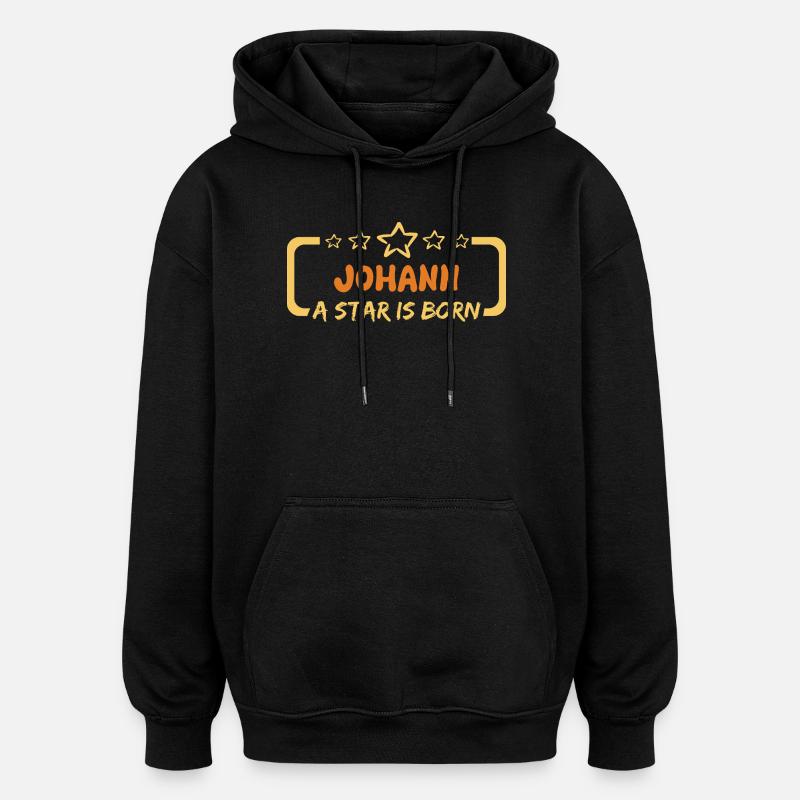 Cadeau pour Johann - Sweat à capuche oversize unisexe - noir