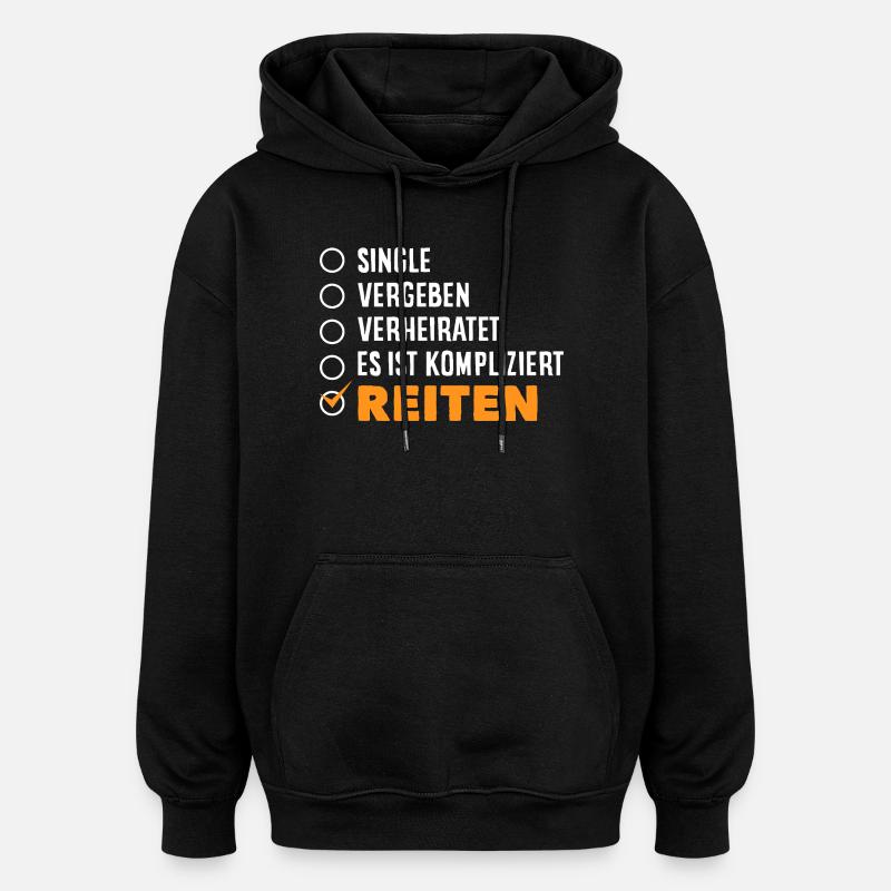 Pferdemädchen Reiten Ponyfans Reiter - Oversized Unisex Hoodie - Schwarz