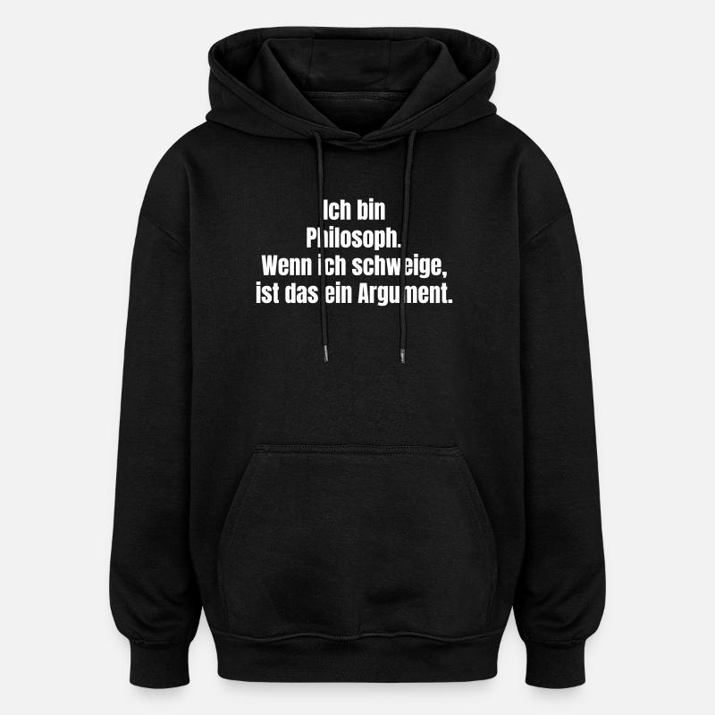 Le silence philosophique comme argument - Sweat à capuche oversize unisexe - noir
