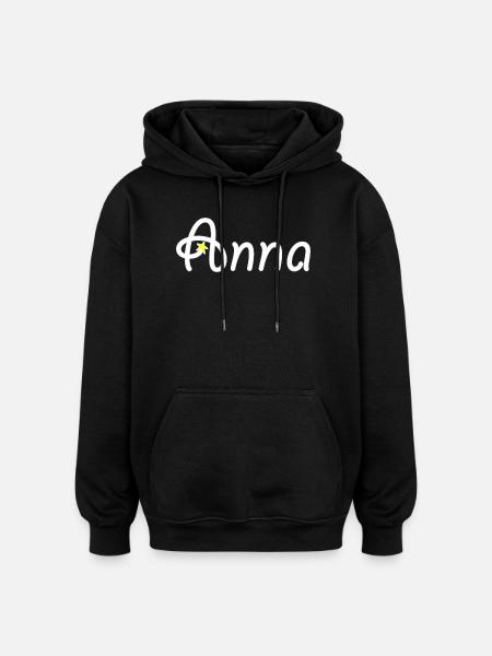 Anna - Sweat à capuche oversize unisexe - noir