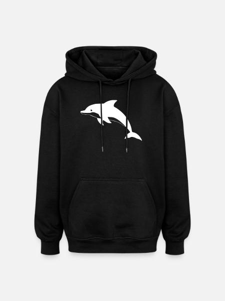 Dolphin Dolphins T-shirt Gift - Oversized Unisex Hoodie - black