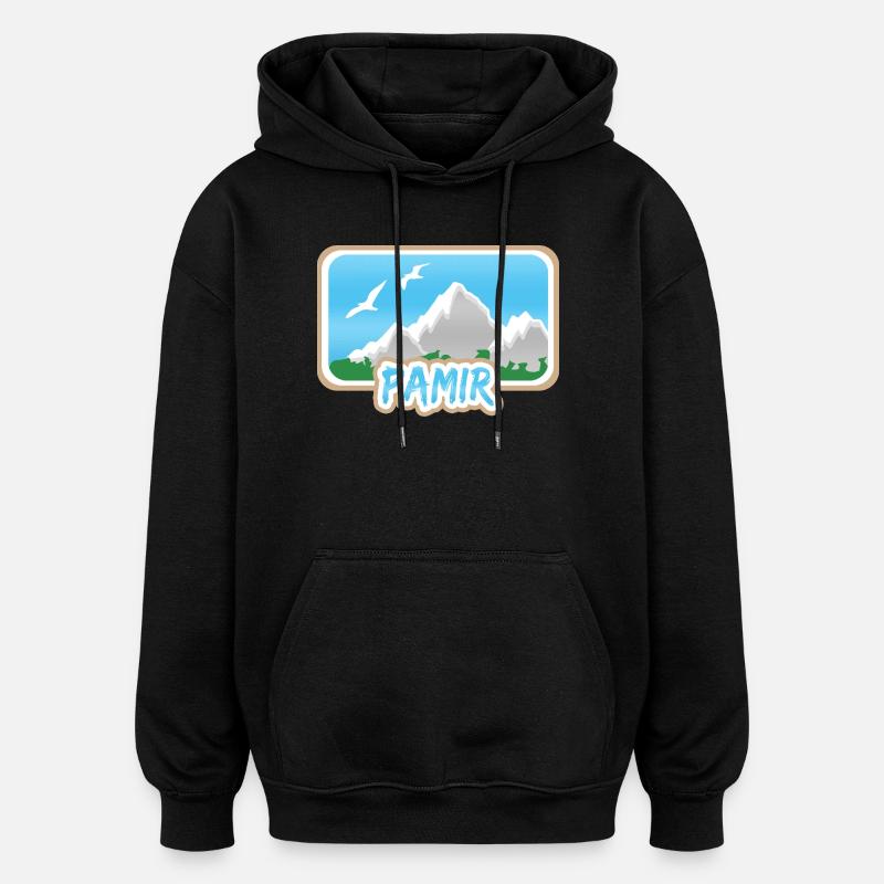 Pamir - Sweat à capuche oversize unisexe - noir