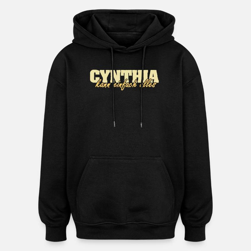 Cynthia - Sweat à capuche oversize unisexe - noir
