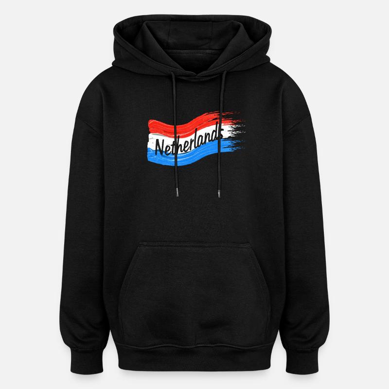 Drapeau néerlandais - Sweat à capuche oversize unisexe - noir