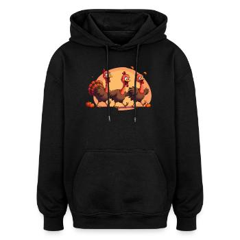 Bébé dinde de Thanksgiving - Sweat à capuche oversize unisexe - noir - Devant - Noah (186cm)