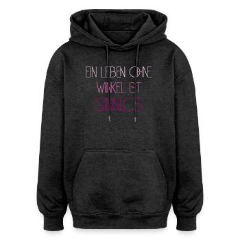 Math Nerd Students University Professor Mathematics - Oversized Unisex Hoodie - charcoal grey - Front - Noah (186cm)