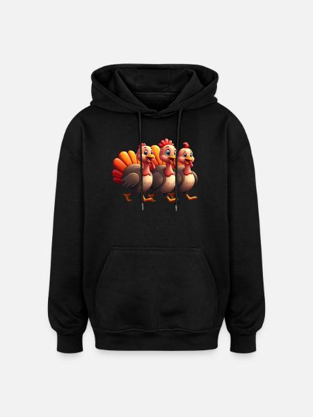 Bébé dinde de Thanksgiving - Sweat à capuche oversize unisexe - noir