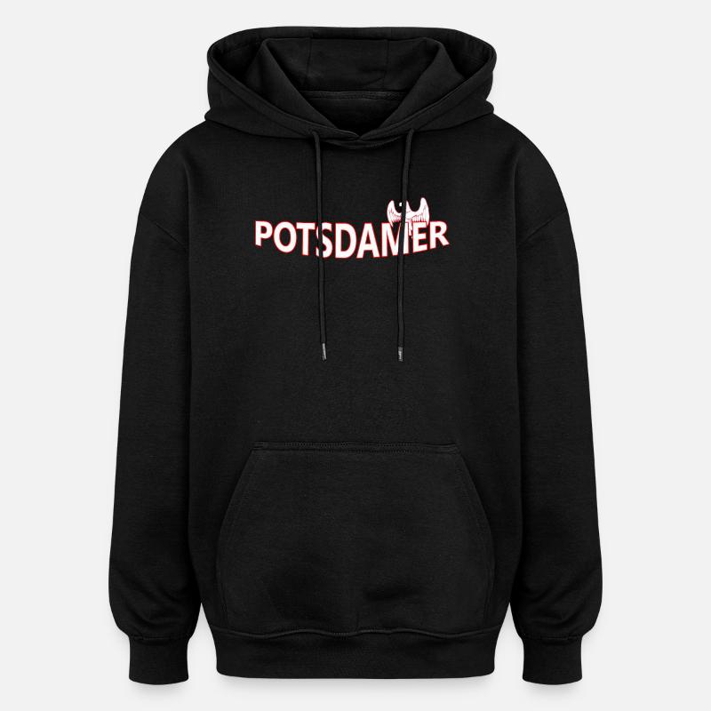 POTSDAMer - Sweat à capuche oversize unisexe - noir