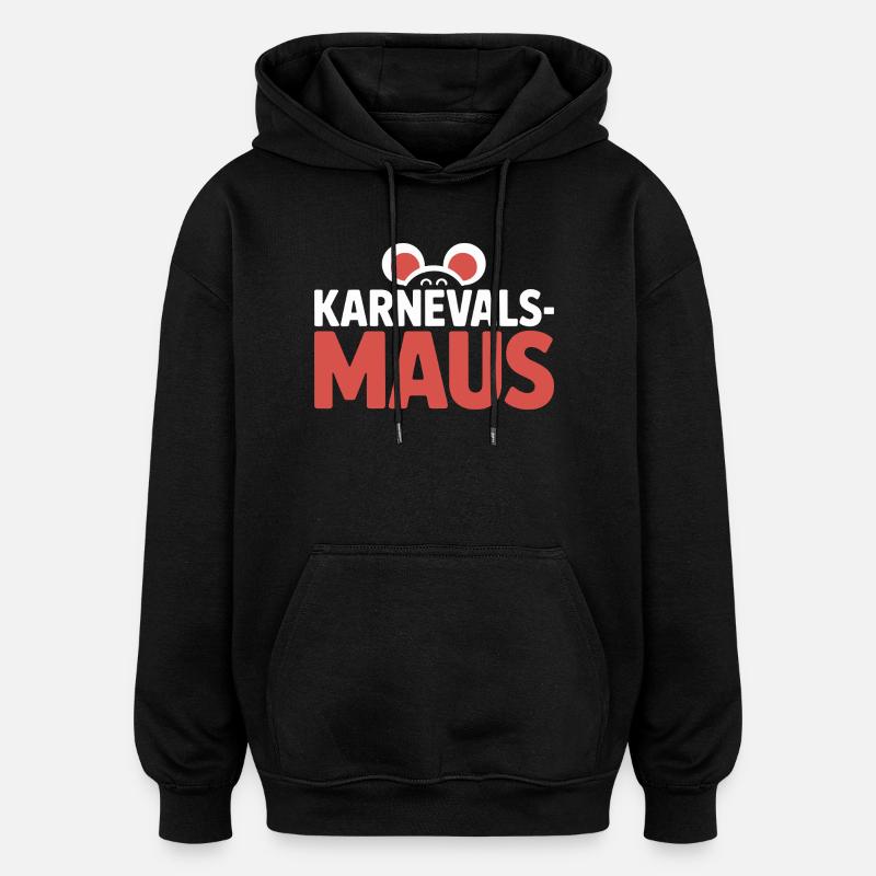 Karnevalsmaus Karneval Köln Kölner Karnevals Maus - Oversized Unisex Hoodie - Schwarz