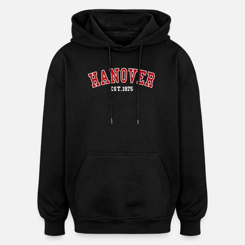 Hanovre Est. 1975 - Sweat à capuche oversize unisexe - noir