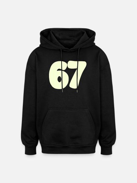 67 - Oversized Unisex Hoodie - Schwarz