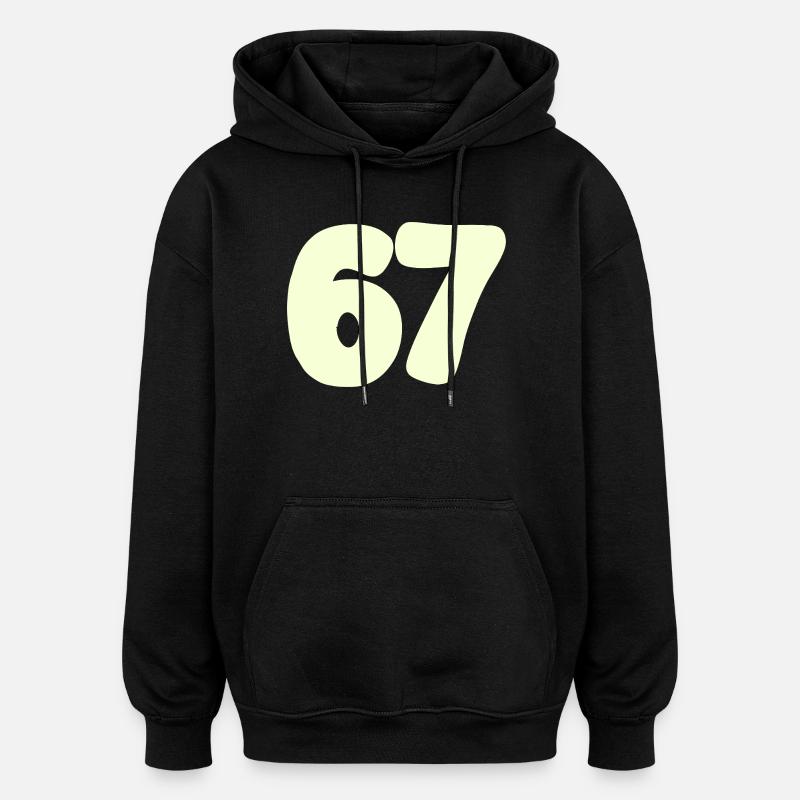 67 - Sweat à capuche oversize unisexe - noir