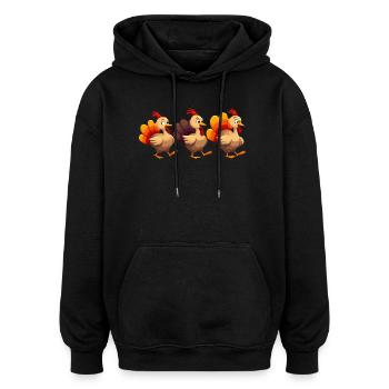 Bébé dinde de Thanksgiving - Sweat à capuche oversize unisexe - noir - Devant - Noah (186cm)