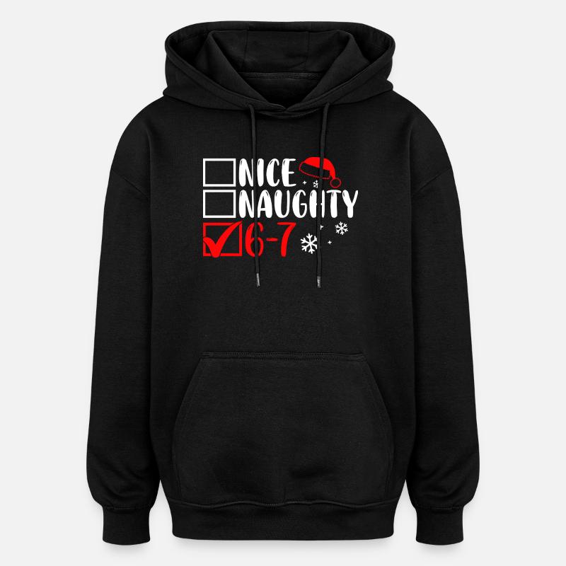 Drôle Noël Gentil Coquin 67 - Sweat à capuche oversize unisexe - noir