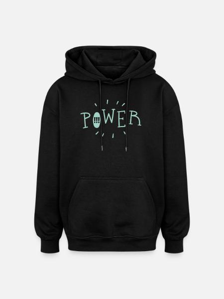 Die Drei !!! Schriftzug Power  - Oversized Unisex Hoodie - Schwarz
