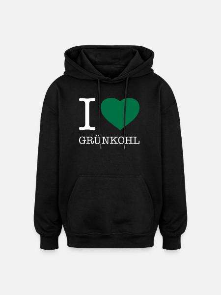 I love kale - Oversized Unisex Hoodie - black