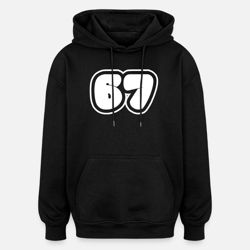 Numéro 67 - Sweat à capuche oversize unisexe - noir