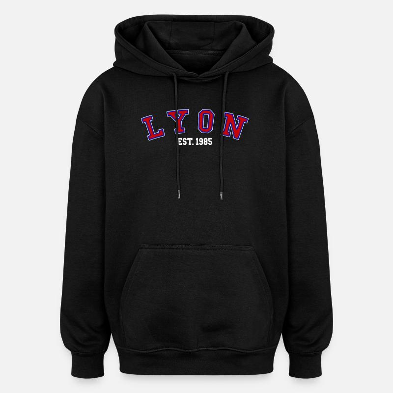 Lyon Est. 1985 - Sweat à capuche oversize unisexe - noir