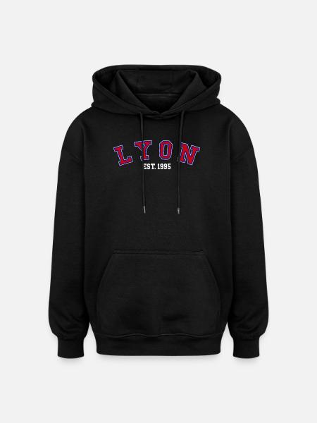 Lyon Est. 1995 - Sweat à capuche oversize unisexe - noir