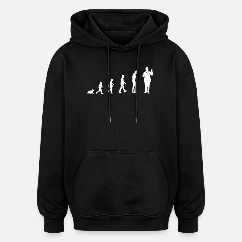 Evolution vom Baby zum Arzt - Oversized Unisex Hoodie - Schwarz