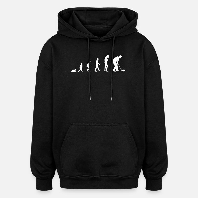 Development into a curling player - Oversized Unisex Hoodie - black