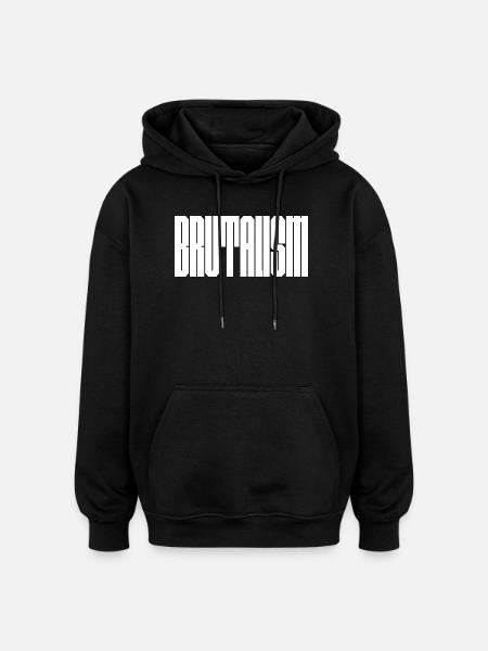 Bold Brutalism logo design - Oversized Unisex Hoodie - black