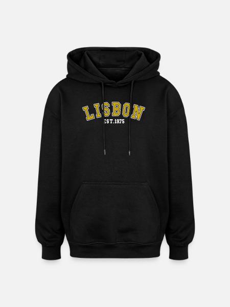 Lisbon Est. 1975 - Oversized Unisex Hoodie - black