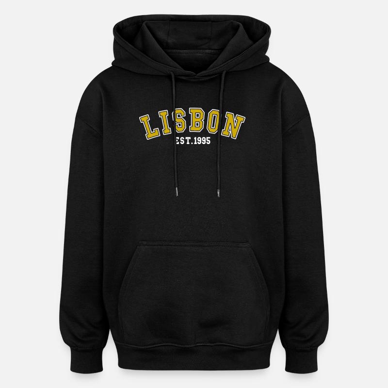 Lisbon Est. 1995 - Oversized Unisex Hoodie - black