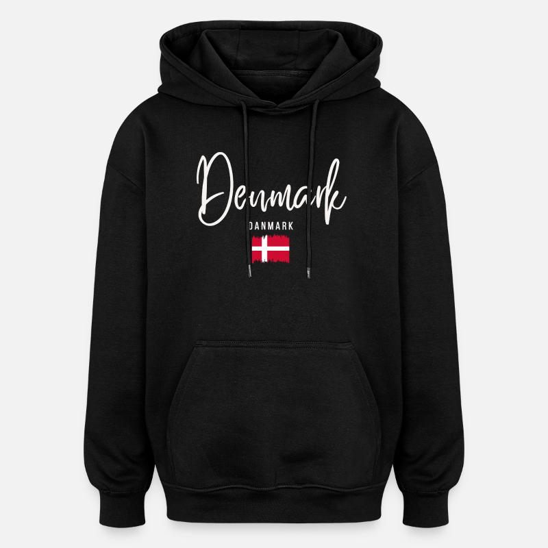 Made in Denmark, Danish roots - Oversized Unisex Hoodie - black