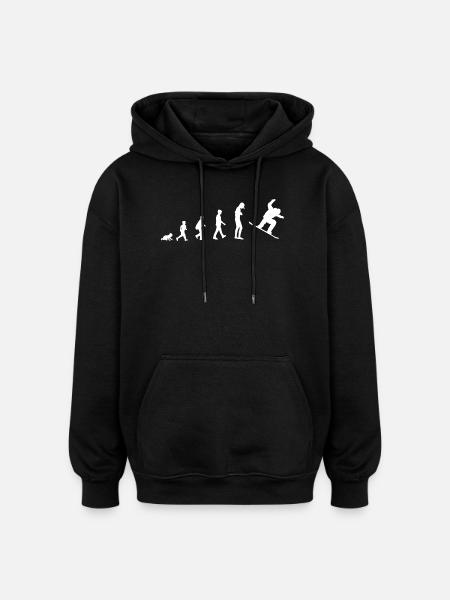 Development from baby to snowboarder - Oversized Unisex Hoodie - black