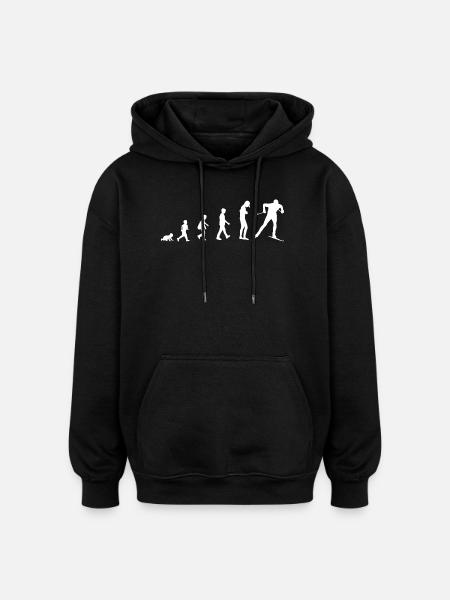 Development from baby to skier - Oversized Unisex Hoodie - black