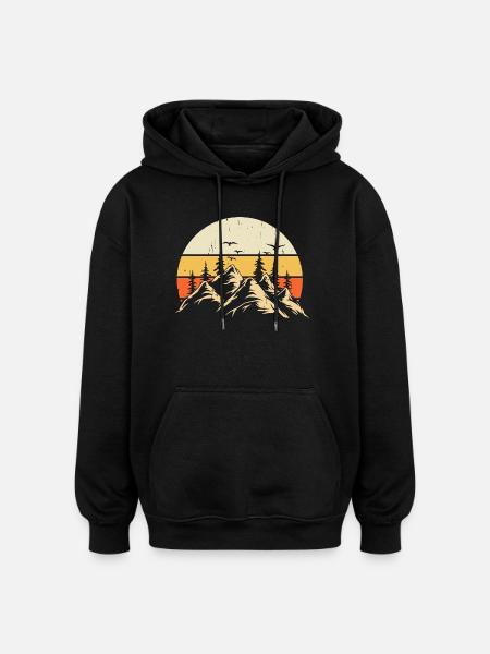 Wandern Wanderer Bergsteiger Geschenk - Oversized Unisex Hoodie - Schwarz