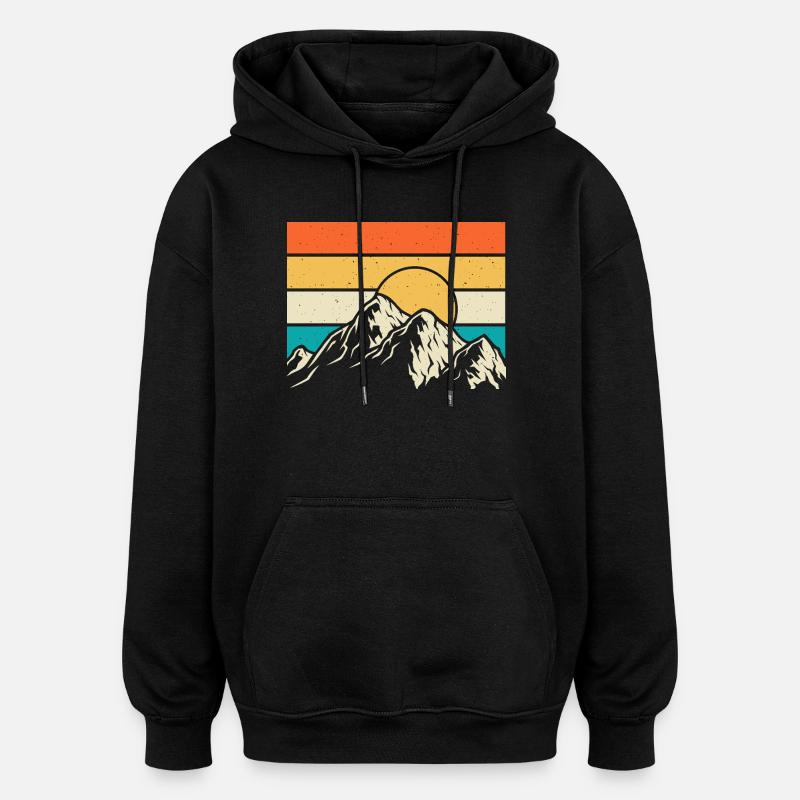 Randonnée Randonneur Alpiniste Cadeau - Sweat à capuche oversize unisexe - noir