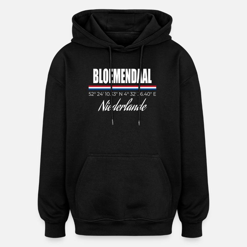 Bloemendaal - Sweat à capuche oversize unisexe - noir