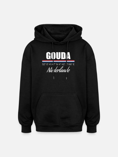 Gouda - Sweat à capuche oversize unisexe - noir