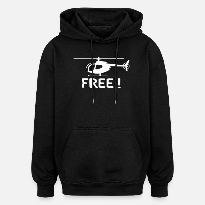 Conception d’hélicoptère – Volez librement ! - Sweat à capuche oversize unisexe - noir