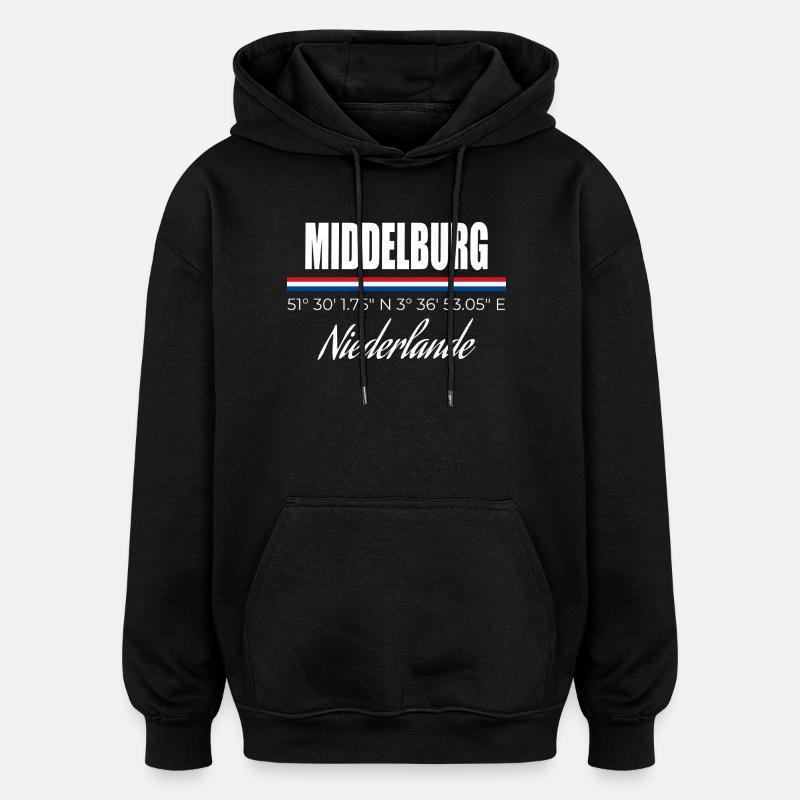 Middelburg - Sweat à capuche oversize unisexe - noir