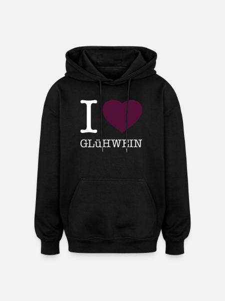 J’adore le vin chaud - Sweat à capuche oversize unisexe - noir