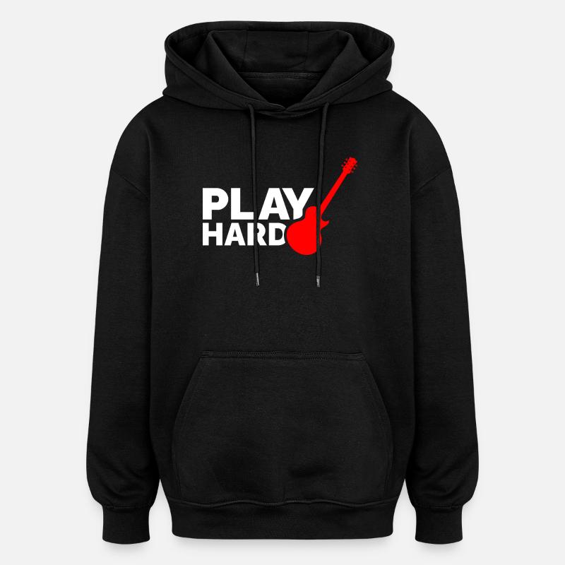 Play Hard - Oversized Unisex Hoodie - black