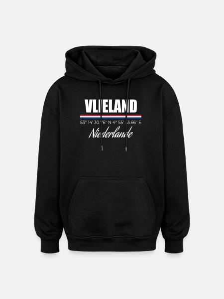 Vlieland - Oversized Unisex Hoodie - Schwarz