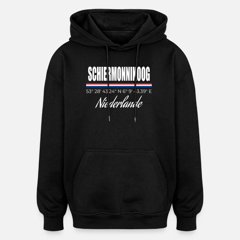 Schiermonnikoog - Sweat à capuche oversize unisexe - noir