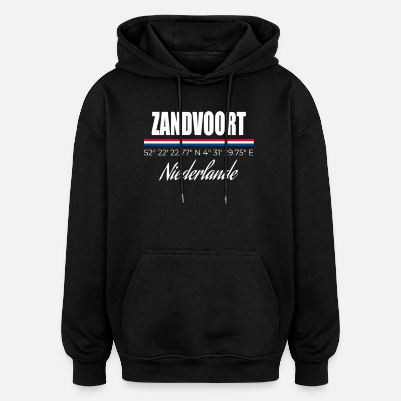Zandvoort - Oversized Unisex Hoodie - Schwarz
