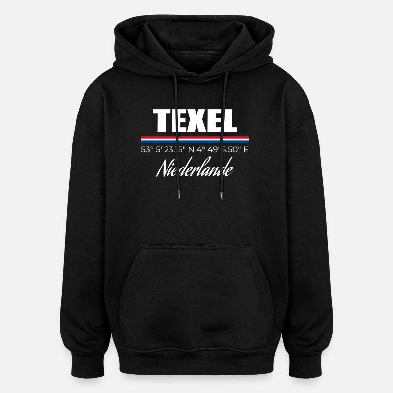 Texel - Sweat à capuche oversize unisexe - noir
